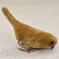 gul-plysfugl-hoppende-optræk-noegle-Schuco-mekanisk-gammelt-legetoej